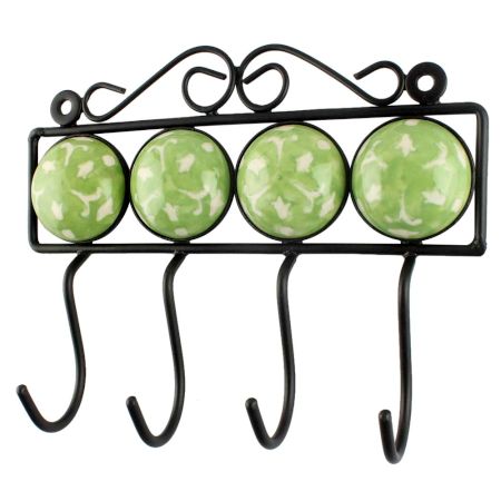 Lime Green Ceramic Tile Hook